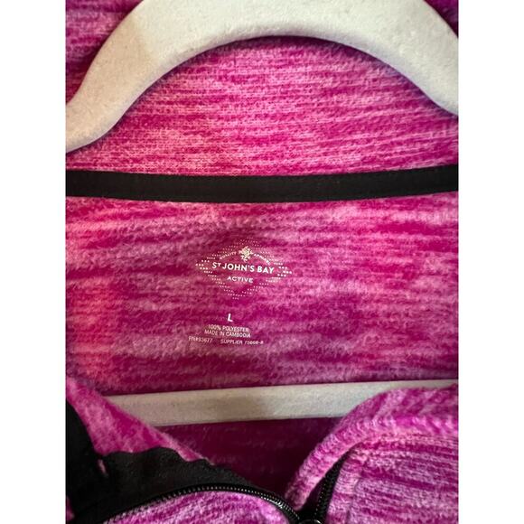 St. John Bay Pink and Black Long Sleeve Pullover Sweater Size Large - Picture 2 of 3